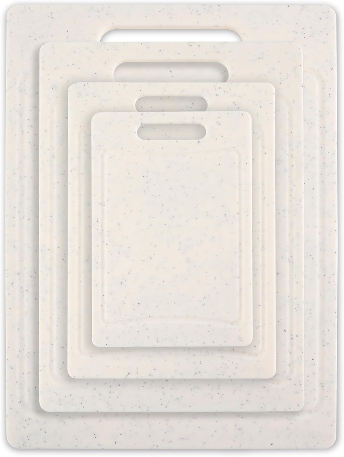 COOK WITH COLOR Non-Slip Cutting Board Set – Kitchen Essentials with Easy Grip Handle for Meat, Veggies, and Fruits, 3 Cutting Boards, Speckled White