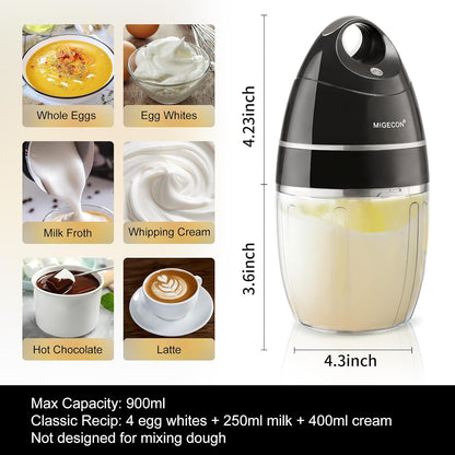 MIGECON Stand Mixer, Small Electric Mixer Kitchen Egg Beater Milk Frother