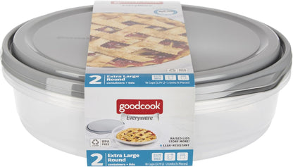 GoodCook EveryWare Extra Large Square Food Storage Container, 2 Pack, BPA Free