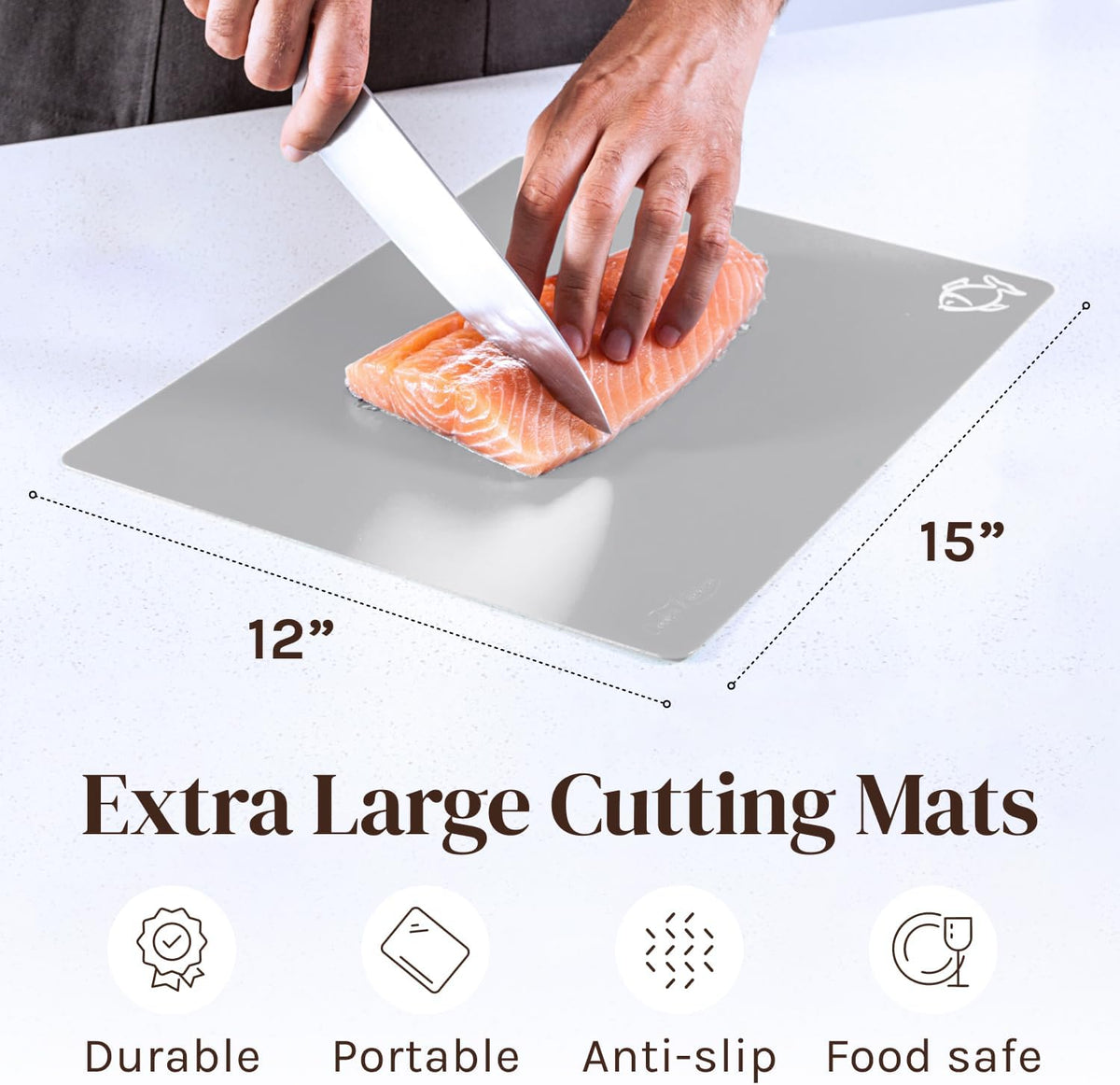 Extra Thick Flexible Plastic Cutting Board Mats, Set of 6 for Kitchen, BPA Free, Non-Slip Waffle Back, Dishwasher Safe Cutting Boards, Color Coded with Food Icons, 15x12 Inch - Cooler Kitchen