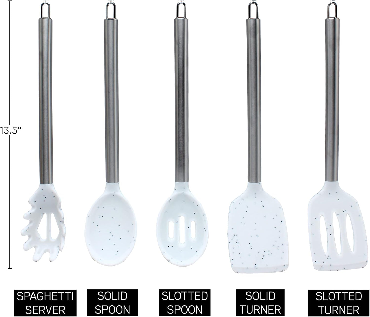COOK WITH COLOR Silicone Cooking Utensils, Kitchen Utensil Set, Easy to Clean Silicone Kitchen Utensils, Cooking Utensils for Nonstick Cookware, Kitchen Gadgets Set, 38 Piece, Mint