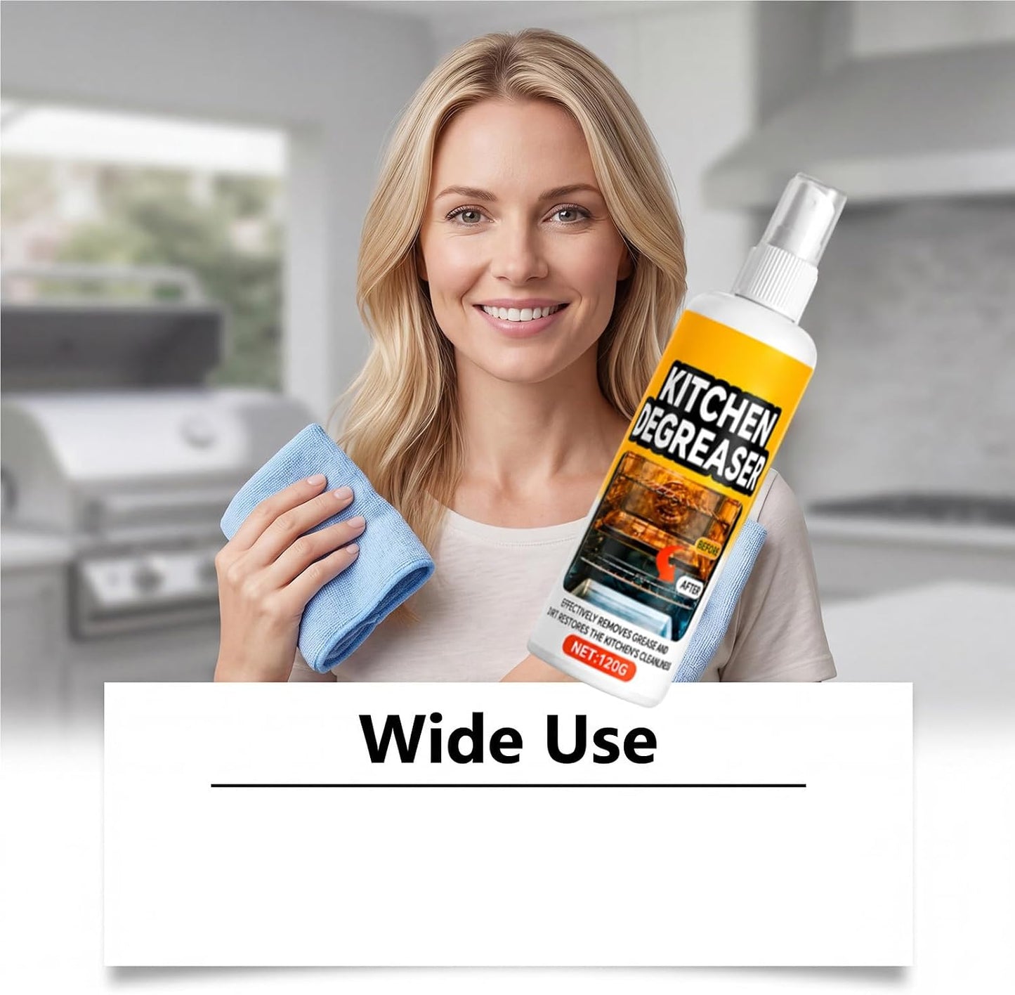 Apiastar Greasekiller Spray, Apiastar Greasekiller Spray Grill Cleaner, Fast-Acting Grease Removal, Suitable For Grills And Smokers, Stovetop,Oven, Easy Sprays Application, Outdoor Use (2PC)