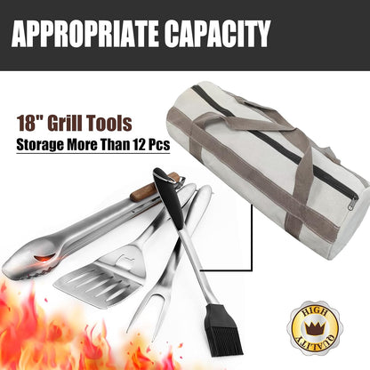 Grill Tool Storage Bag, Grill Accessories Storage, Grill Utensil Storage for Outdoor Camping Barbecue. Can Hold BBQ Tools up to 18", ‌‌Gifts for Men and Dad.