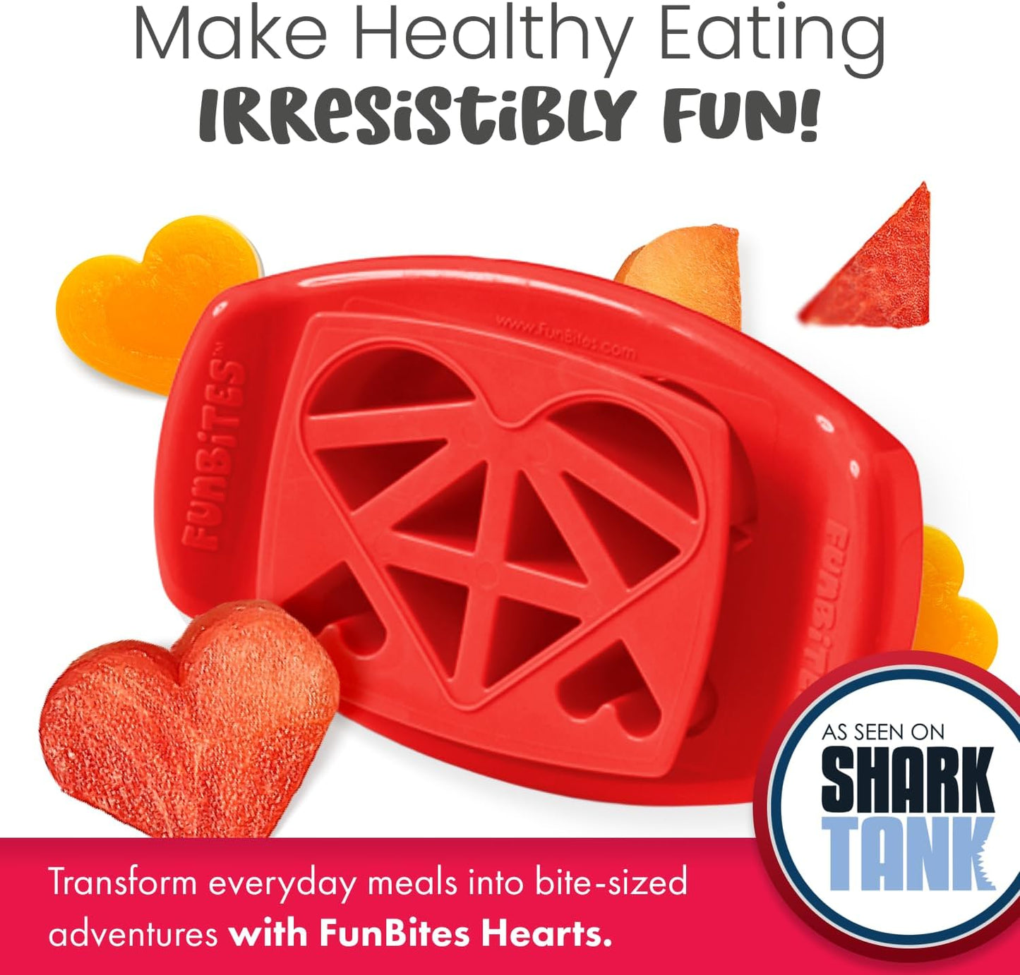 FUNBITES Crustless Sandwich Cutter for Kids Lunch, Uncrustable Sandwich Cutter (6-piece set), Bite-Size Food Cutter for Toddlers, Bento Box Accessories, Dishwasher Safe, Squares/Hearts/Triangles 3pk