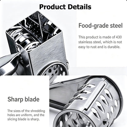 Rotary Cheese Grater, Hand Crank Shredder for Parmesan & Nuts