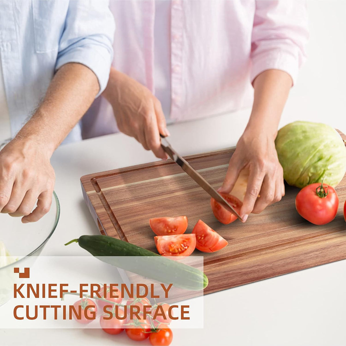 GlowSol Extra Large Acacia Wood Cutting Boards for Kitchen, 24 x 18 Inch