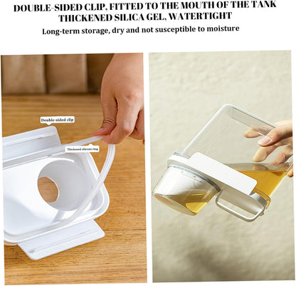 Container Sets, Rice Container, 2PCS 1100ml Airtight Cereal Storage Container with Measuring Cup & Pour Spout, Clear Plastic Rice Holder, Grain Dispenser with Handle for Flour, Sugar, Candy, Oatmeal