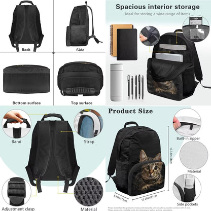 Highland Cow Backpack with Lunch Box Set for Kids Sunflower School Backpack for Girls Boys Back to School Bag Student Travel Backpacks Reusable Utensils Pen Case Water Bottle Bag 5PCS