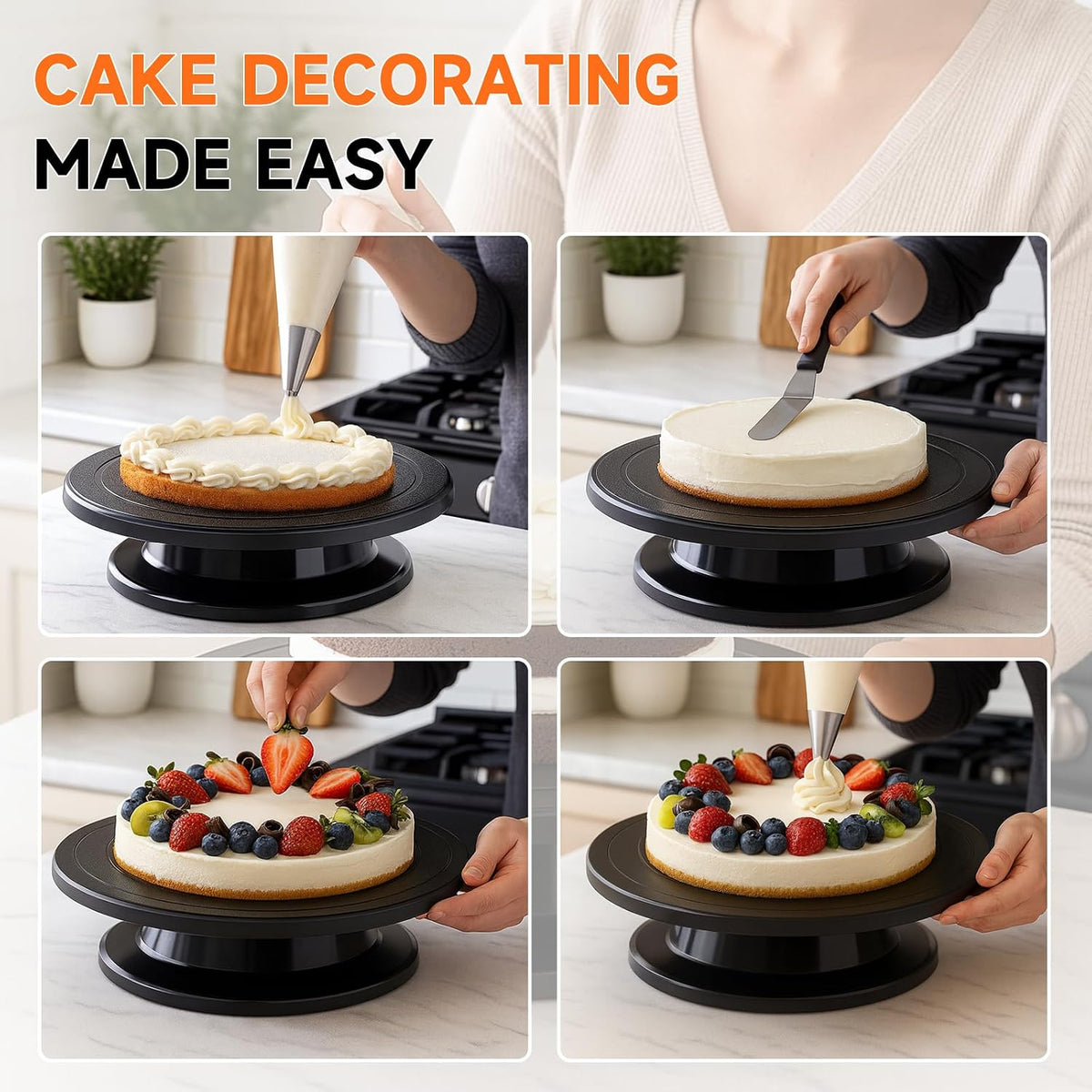 11 Inch Cake Turntable, Cake Decorating Turntable, Cake Spinner Stand