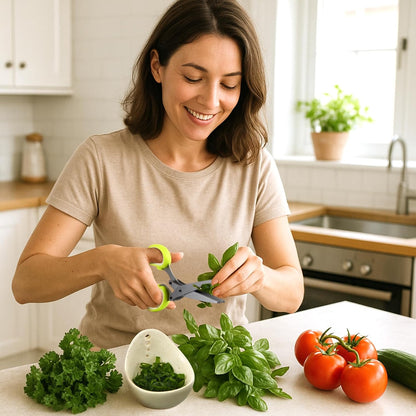 Remerry 5 Blades Herb Scissors with Herb Stripper Bowl for Kitchen