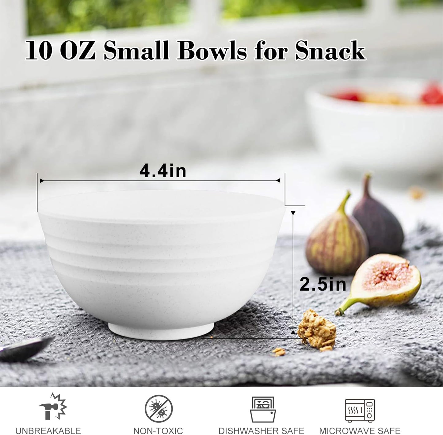 Wheat Straw Bowl Sets,8 PCS Unbreakable Cereal Bowl 26 OZ,Microwave and Dishwasher Safe Bowls,Bowl Sets for Camping and Picnic BPA Free Colorful Salad Bowls for Serving Soup,Oatmeal and Fruit Etc…