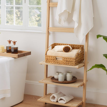 GRANNY SAYS Wicker Storage Baskets for Shelves, Trapezoid Woven Basket with Handles, Storage Wicker Baskets for Pantry, Water Hyacinth, 2-Pack
