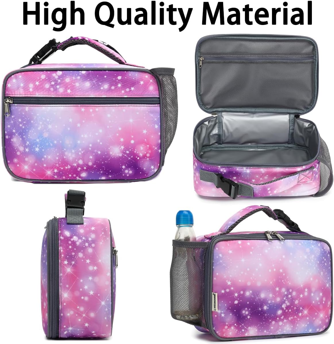 GYEUKHAM Insulated Lunch Box for School, Thermal Reusable Durable Freezable Lunch Bags for Kids Boys Girls Men Women - Small Soft Cooler Portable Lunch Tote Kit for Work Picnic Travel,Black