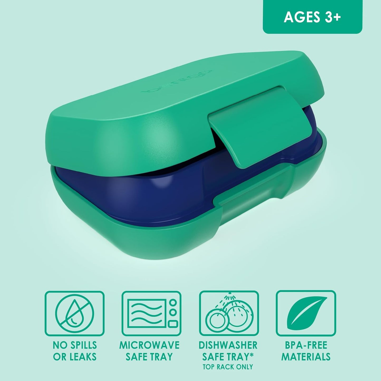 Bentgo Kids Snack - 2 Compartment Leak-Proof Bento Box Container for Snacks and Small Meals, Easy-Open Latch, Dishwasher Safe, BPA-Free for School, Daycare, & Sports - Ideal for Ages 3+ (Gray)