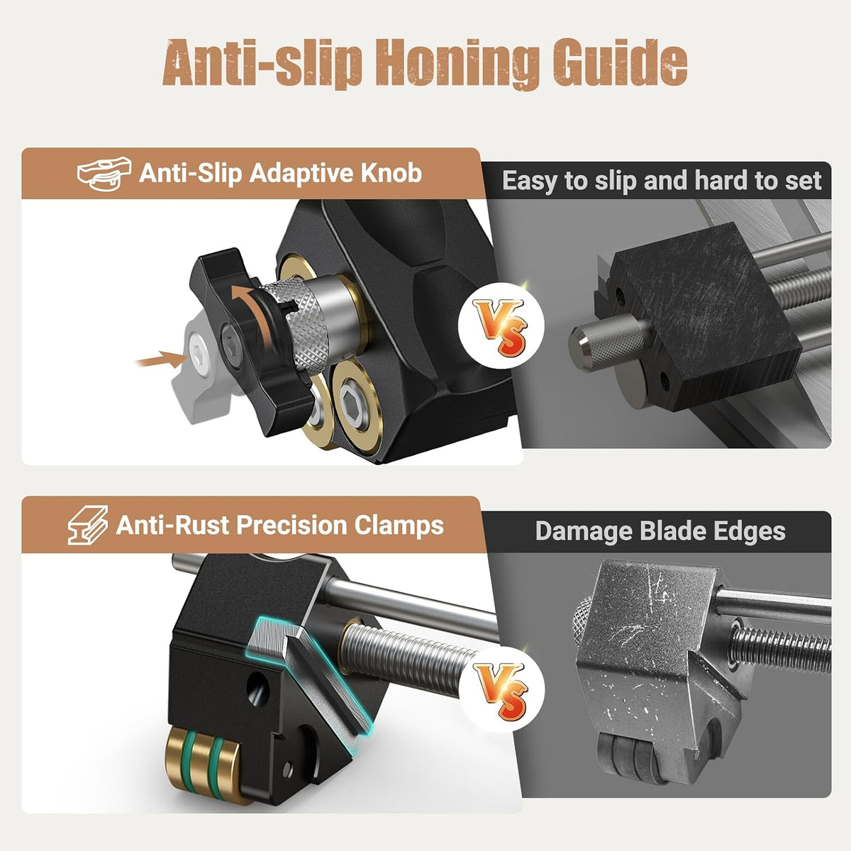 HONGDUI Chisel Sharpening Jig, Honing Guide for Wood Chisels & Planes (0.1"-3.2") Precision Woodworking Sharpener Tool