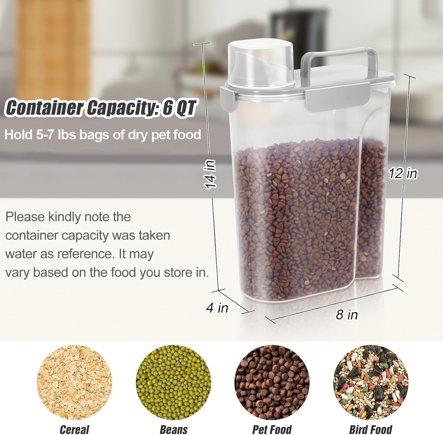 TBMax 10 Lbs Cat Dog Food Storage Container, 2026 Upgraded Large Pouring Container for Pet Food Storage, Bird Seed Dispenser, Portable Travel Kibble Holder -Dark Green