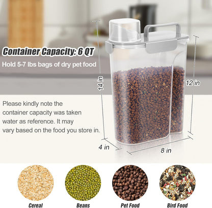 TBMax 10 Lbs Cat Dog Food Storage Container, 2026 Upgraded Large Pouring Container for Pet Food Storage, Bird Seed Dispenser, Portable Travel Kibble Holder -Dark Green