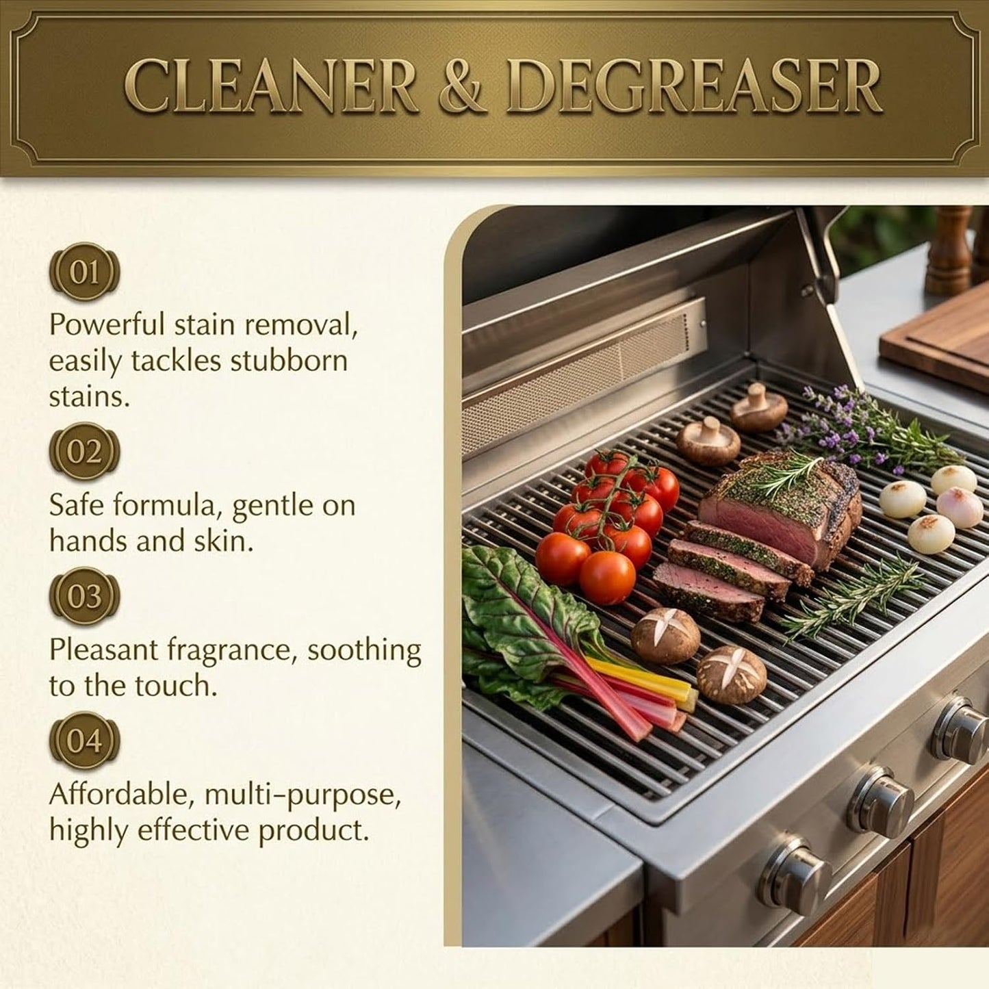 Fast-Acting Heavy Duty BBQ Grill Cleaner Spray, Easy Off Oven Cleaner & Degreaser Cleaner Heavy Duty For Outdoor Grills, Grates, And Kitchen Surfaces (2 Pcs)