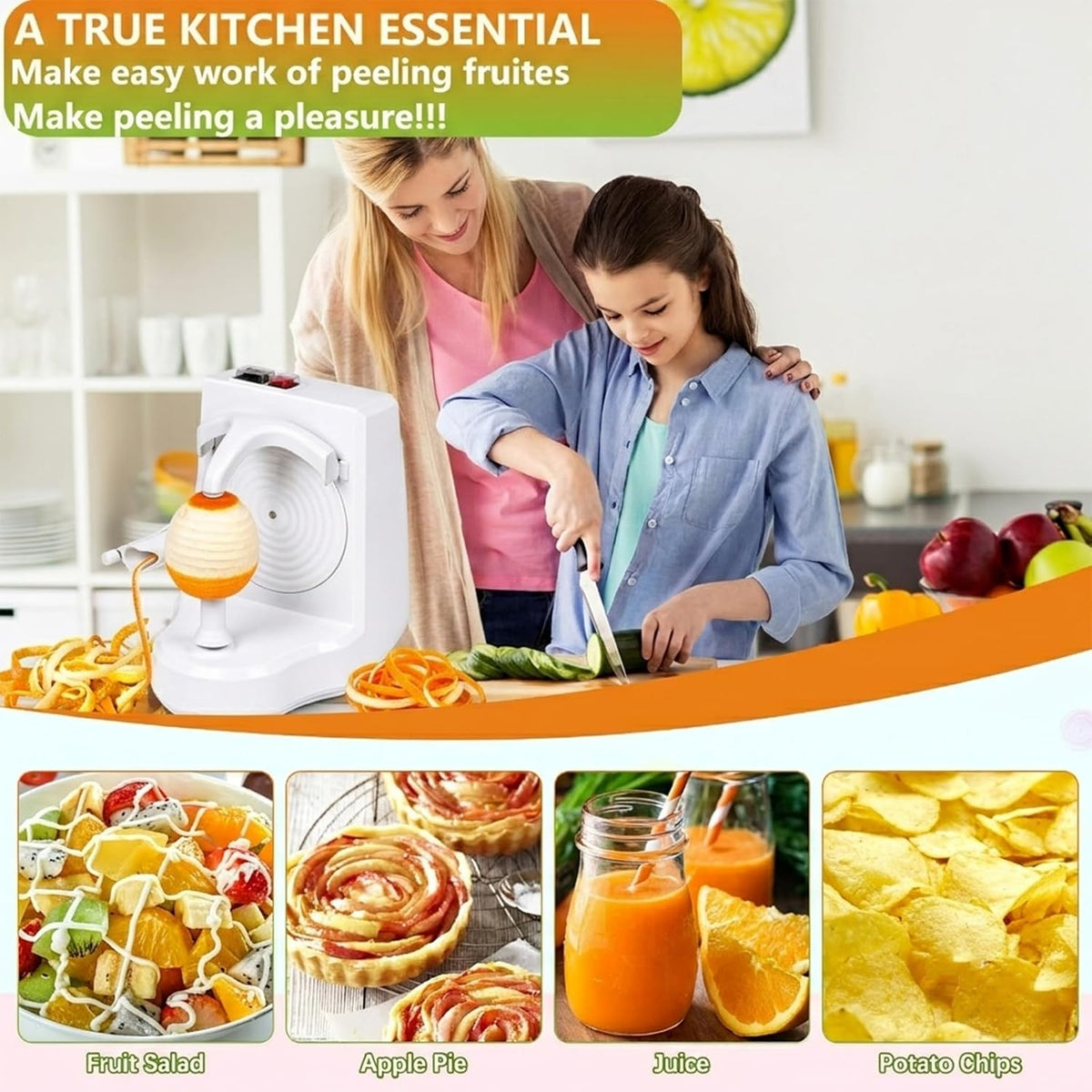 Electric Orange Peeler, Automatic Fruit Peeler Machine for Fruits