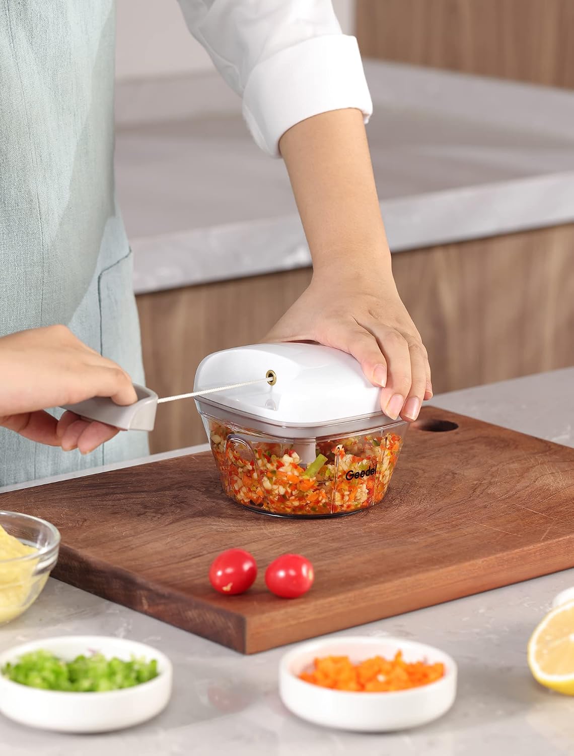Geedel Vegetable Chopper, Manual Food Chopper with Hand Pull String, 500ml