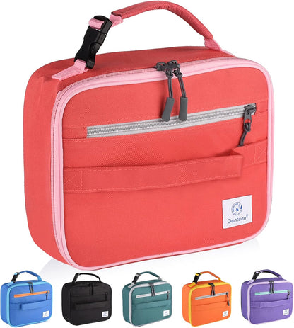 Genteen Lunch Box Kids, Insulated Lunch Bag Kids Boys Girls Back to School, Soft Lunch Box for Men Reusable Lunchbox for Office,Outdoor,School (Black)