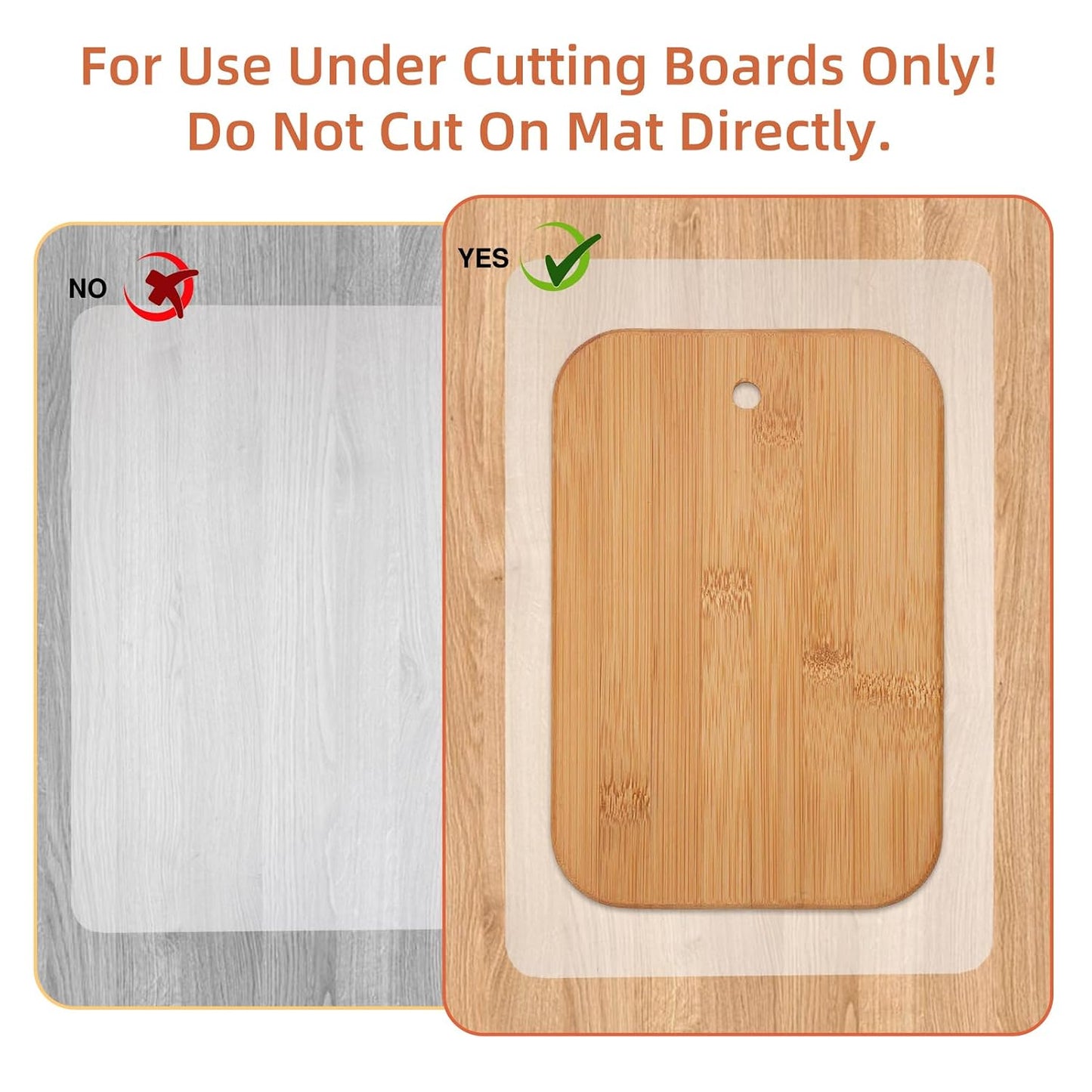 NICENEEDED Non-Slip Cutting Board Mat, Non Absorbent Safety Mat Under Kitchen Cutting Boards, Clear flexible Cutting Board Mat for Home Cooks and Chefs, Dishwasher Safe