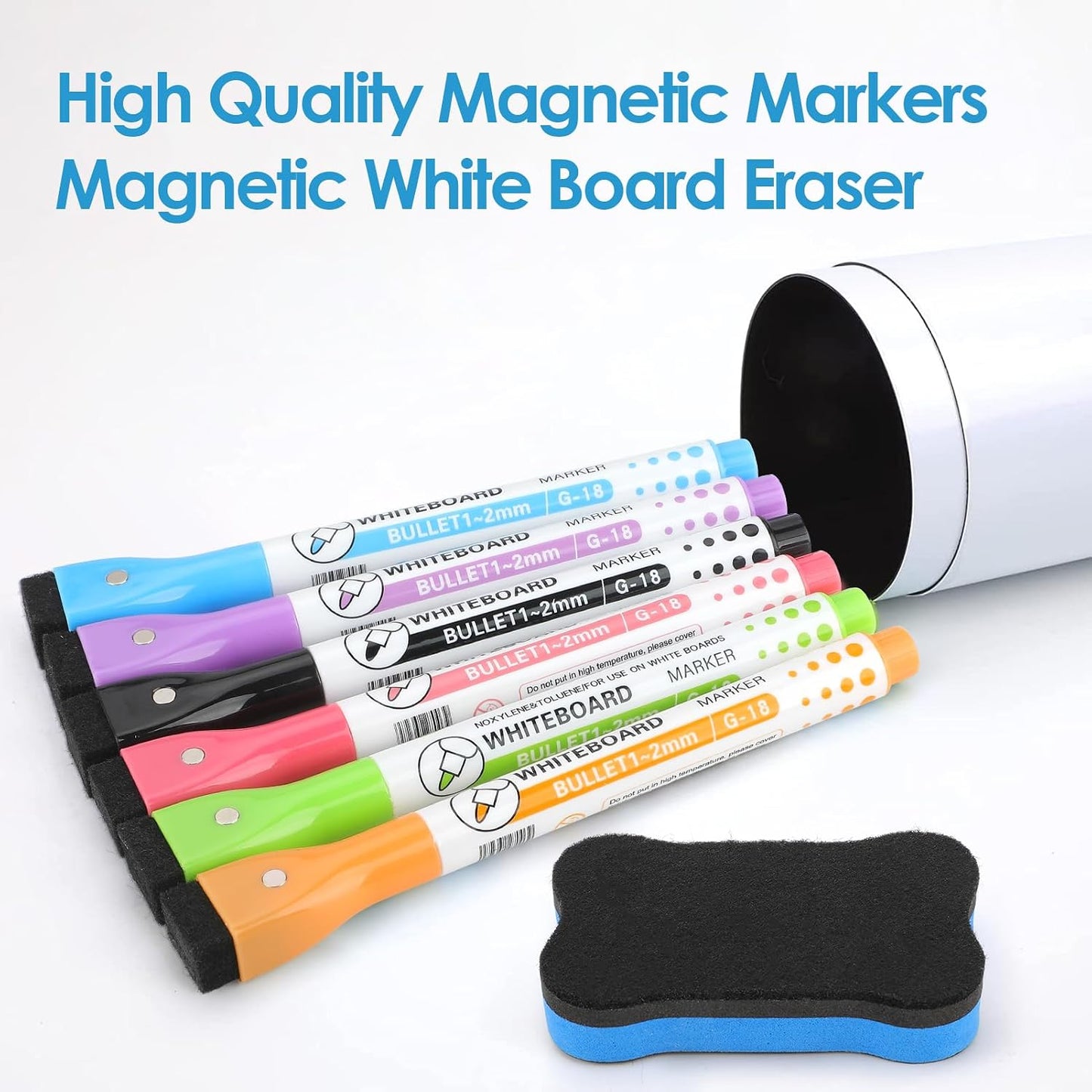 MaxGear Small Magnetic Dry Erase Board Sheet for Refrigerator, Fridge Whiteboard for Kitchen, 12"x8" White Board Organizer and Planner with Stain Resistant Technology, Include 1 Eraser, 3 Markers
