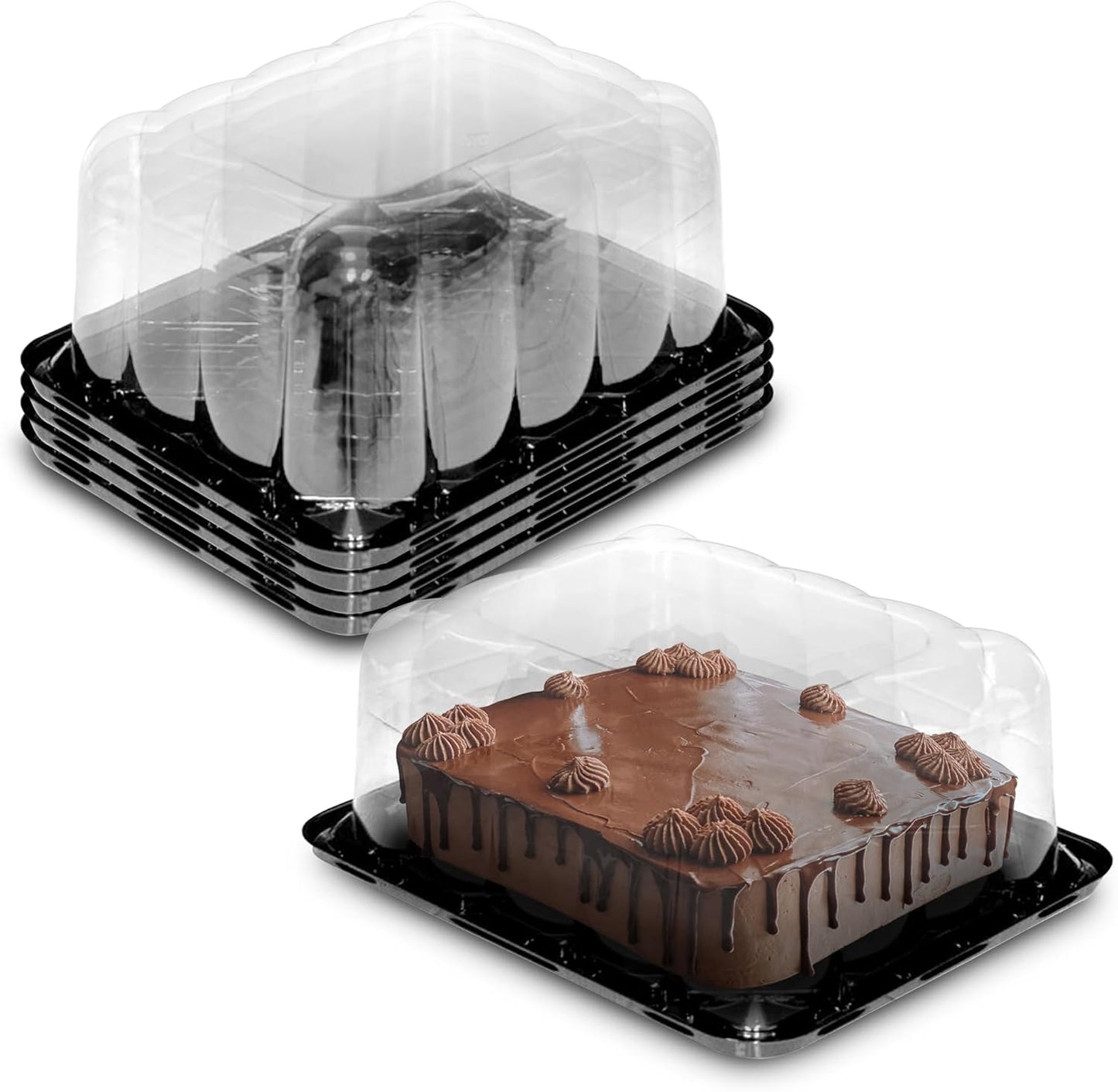 MT Products Round PET Plastic Cake Container 8" - Plastic Bakery Boxes (Pack of 5) - Made in the USA