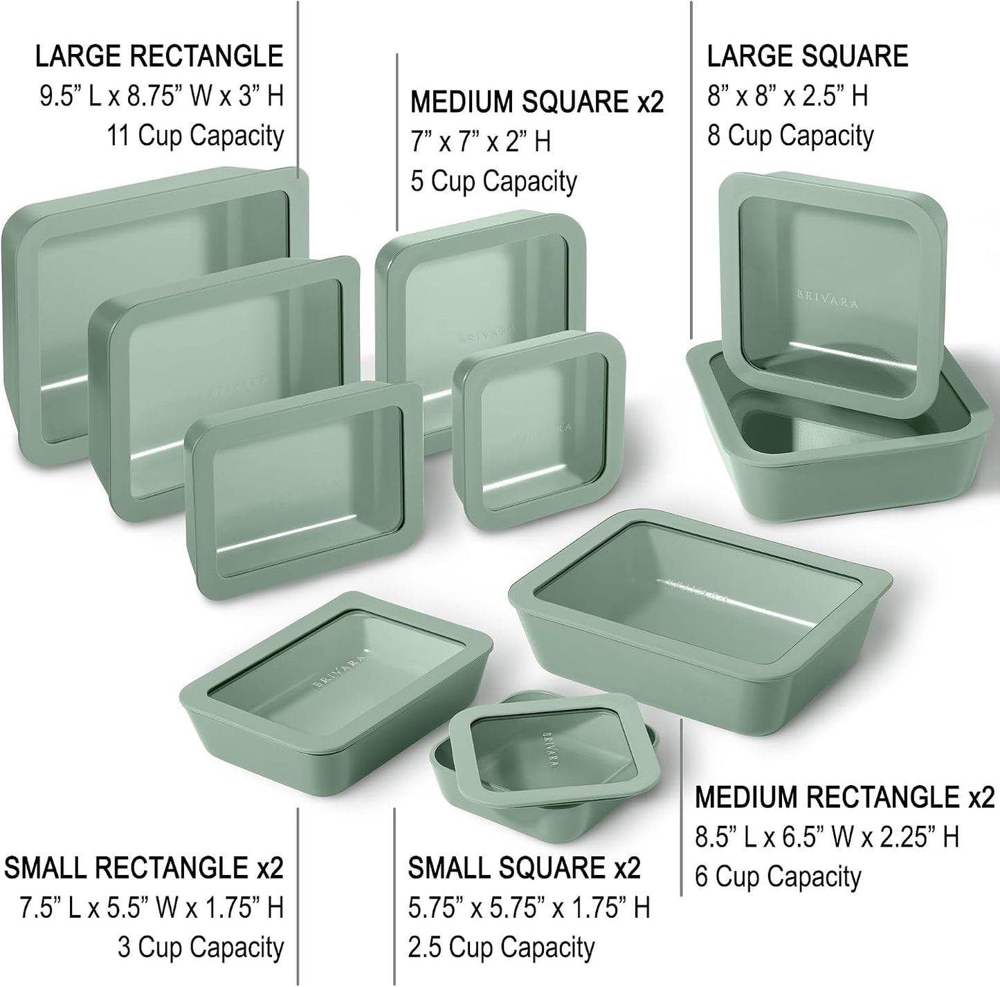 Ceramic Coated Glass Food Storage Container | No PTFE, PFOA, PFAS, and BPA | Reusable Non Toxic Meal Prep Container with Glass Lid | Easy To Store | 3 Cup Rectangle [Onyx]
