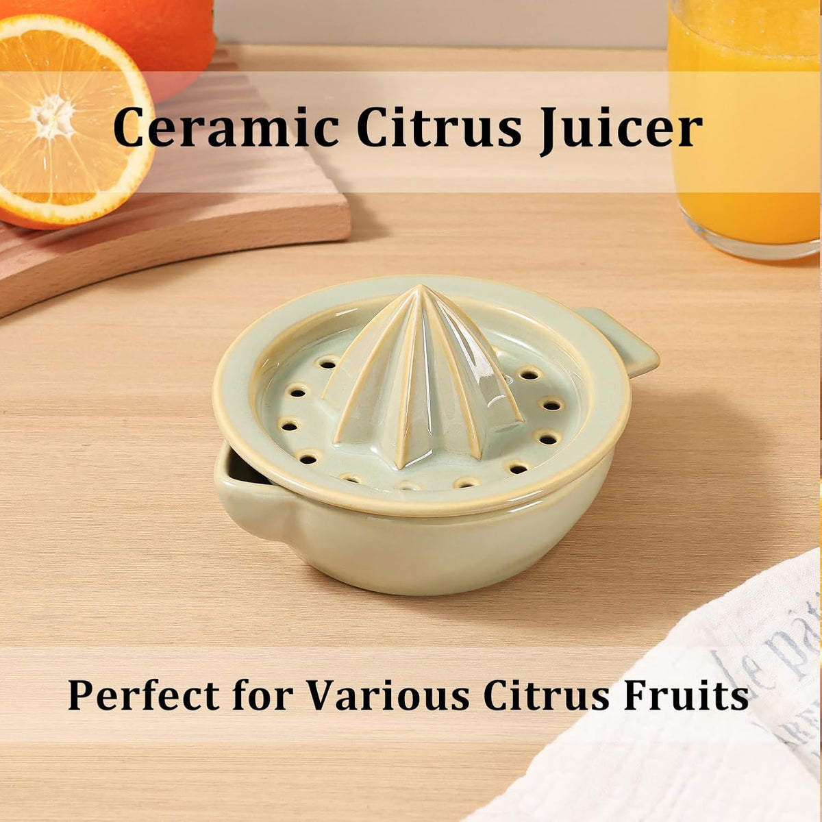 Ceramic Citrus Lemon Orange Juicer Manual Squeezer, Hand Juicer Reamer