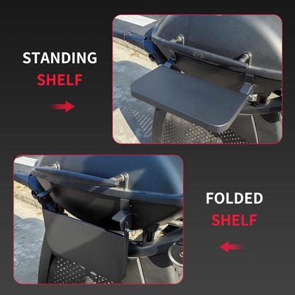 Upgraded Grill Table for Weber Kettle 22"/18"/26", Master Touch 22", Smokey Mountain, Recteq Pellet Grill RT-B380, Prep Station with Cutting Board, Basin, 4 Hooks, Shelf for Weber Kettle Accessories
