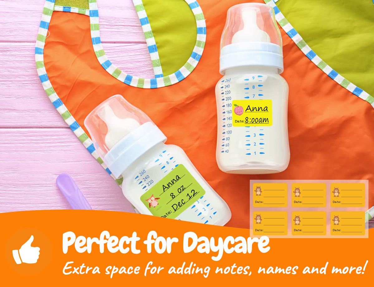 Baby Food Labels, Removable Write-On Daycare Date Labels for OXO Tot Baby Food Storage Containers, Trays, Jars, Freezer & Dishwasher Friendly, for Infants & Babies
