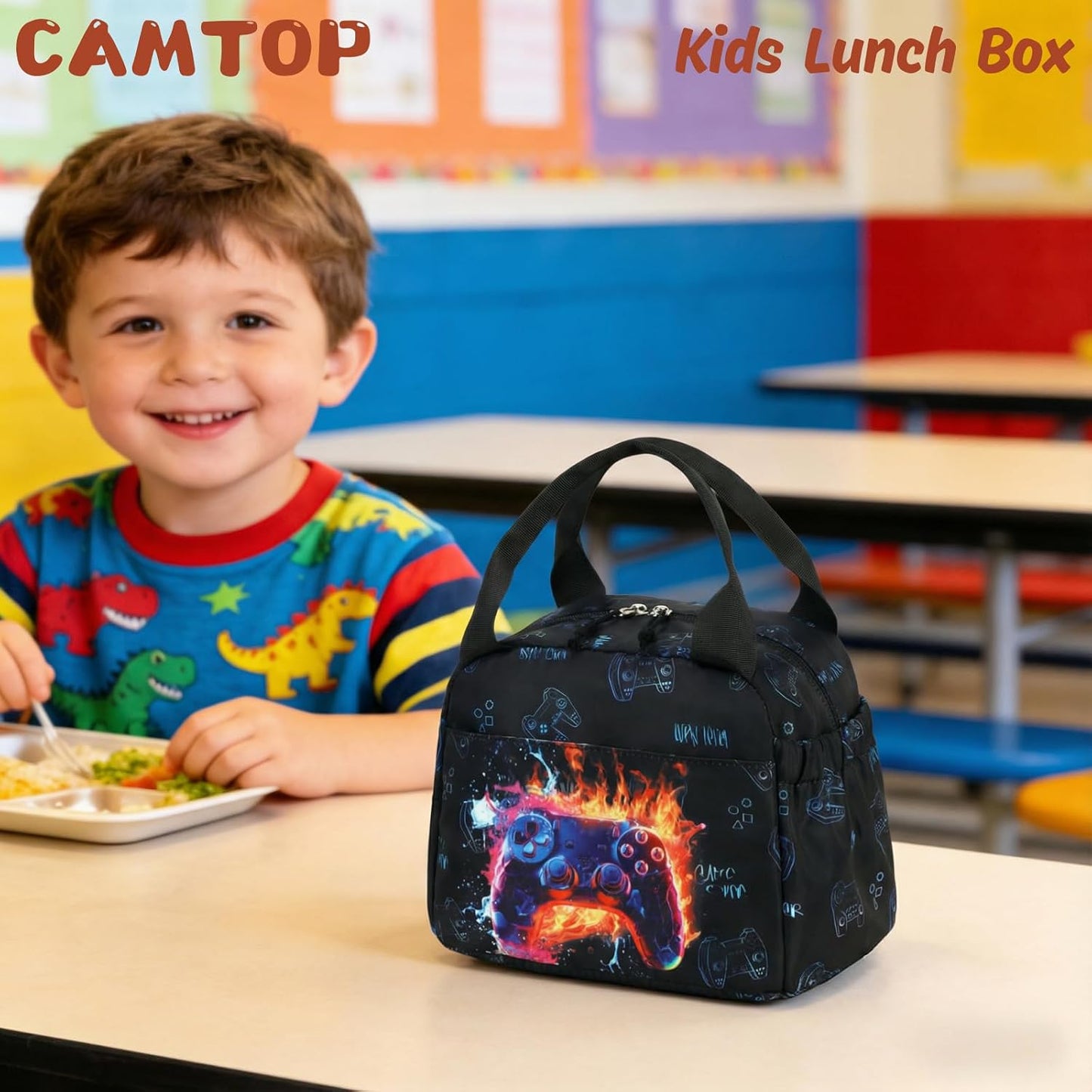 CAMTOP kids lunch bag Cute Insulated lunch box for Boys & Girls Leakproof loncheras for school