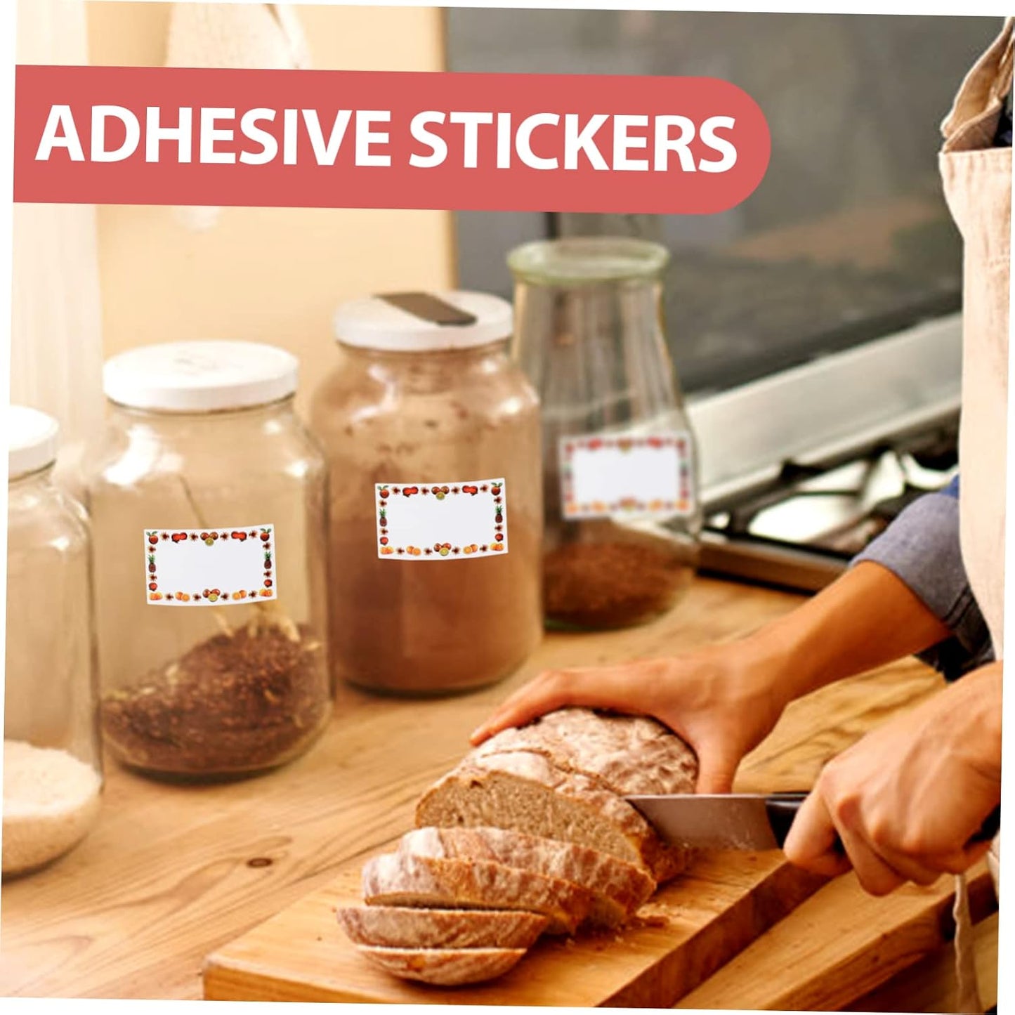 OSALADI Waterproof Self-Adhesive Date Stickers for Food Containers 500 Sheets Removable Label Stickers Oil-Resistant for Pantry Organization and Bottles