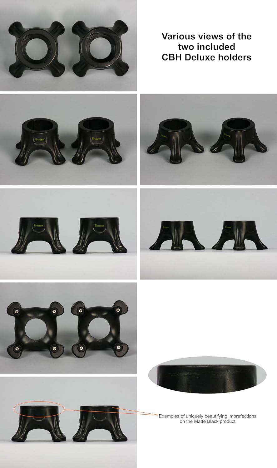 Dunlin - Condiment Bottle Holder (CBH) Deluxe - 1 Small (CBH 500) and 1 Large (CBH 1000), Matte Black - Upside Down Bottle Emptying Holders