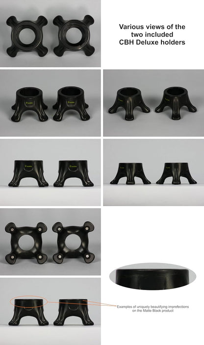 Dunlin - Condiment Bottle Holder (CBH) Deluxe - 1 Small (CBH 500) and 1 Large (CBH 1000), Matte Black - Upside Down Bottle Emptying Holders