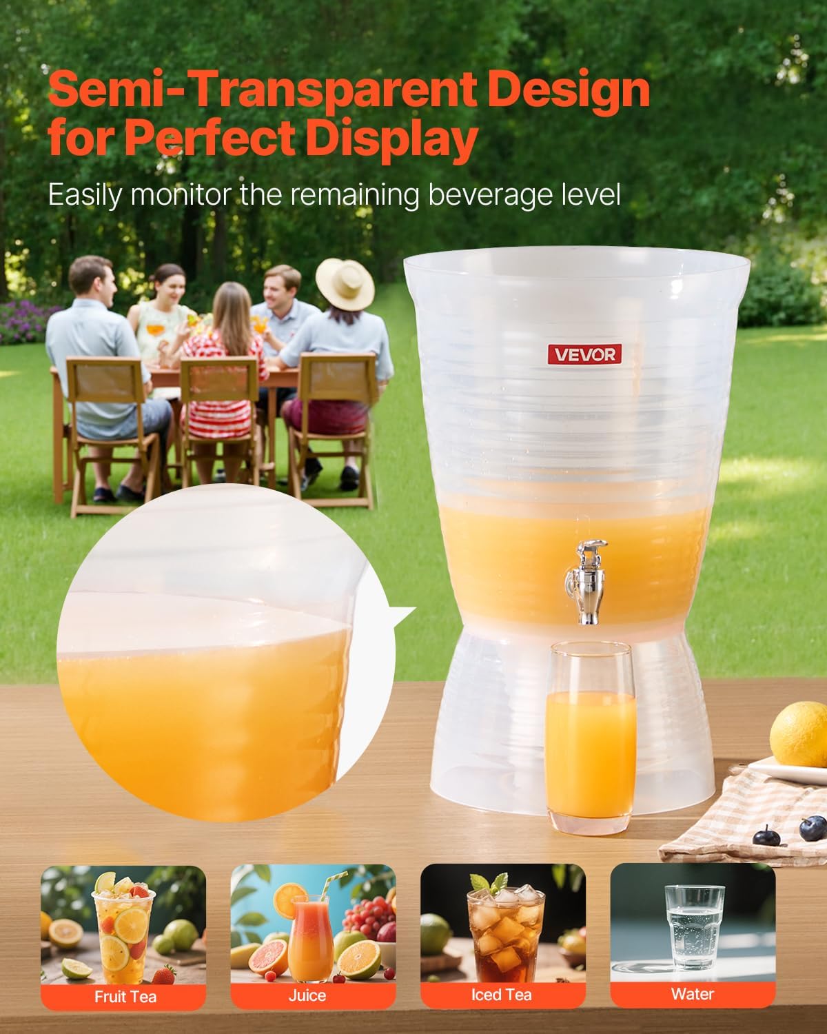 VEVOR Beverage Dispenser, 3 Gallon x 2 Drink Dispensers for Parties, Plastic Juice Dispenser with Stand Spigot Lid, Iced Tea Lemonade Juice Water Dispenser, for Restaurants, Hotels, Parties