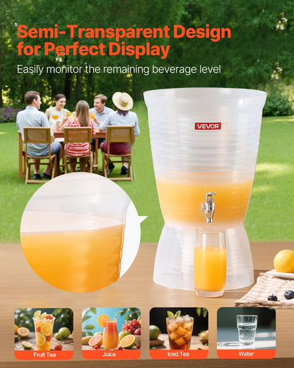 VEVOR Beverage Dispenser, 3 Gallon x 2 Drink Dispensers for Parties, Plastic Juice Dispenser with Stand Spigot Lid, Iced Tea Lemonade Juice Water Dispenser, for Restaurants, Hotels, Parties