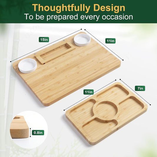 ROCIRLAB Bamboo Charcuterie Boards (23"×11"×0.8") and Knife Set, Lightweight Cheese Board and Platter, Unique Gift for Housewarming, Anniversary & Wedding, Mother's Day and Christmas for Women…