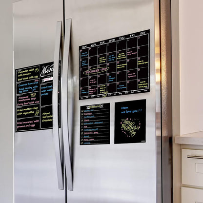 JJPRO Magnetic Dry Erase Menu and Chore Chart Blackboard for Fridge-Weekly Meal Planner Chalkboard,Behavior Chart Chalkboard for Multiple Kids with Notepad Blackboard