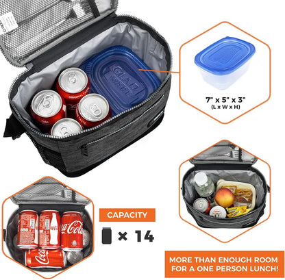 opux Insulated Lunch Box Men Women, Lunch Bag for Work School, Leakproof Soft Cooler Tote Adult, Large Lunch Pail Kids Boys Girls, Picnic Beach Food Bag with Shoulder Strap, Purple Floral