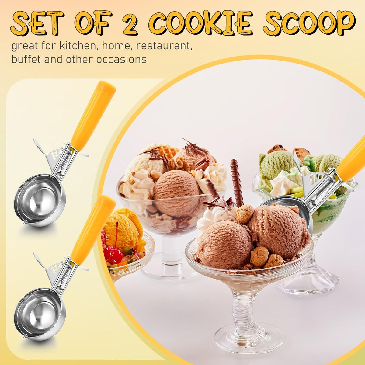 Reallnaive Ice Cream Scooper with Trigger, 4 oz, Gray