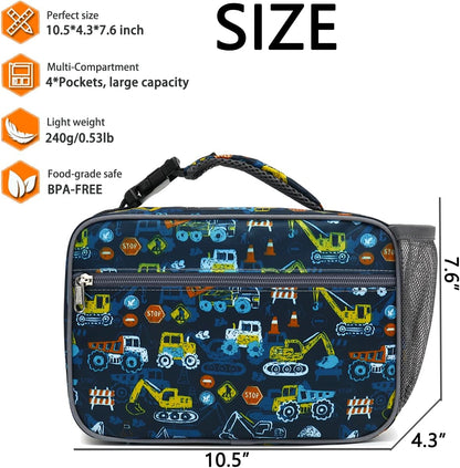 GYEUKHAM Insulated Lunch Box for School, Thermal Reusable Durable Freezable Lunch Bags for Kids Boys Girls Men Women - Small Soft Cooler Portable Lunch Tote Kit for Work Picnic Travel,Black