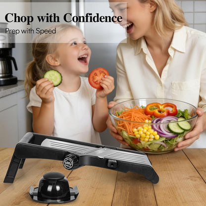 MASTERTOP Mandoline Slicer for Kitchen Adjustable Stainless Steel Food Slicer Vegetable Chopper Onion Waffle French Fry Cutter Potato Chip Julienne Slicer with Safety Gloves