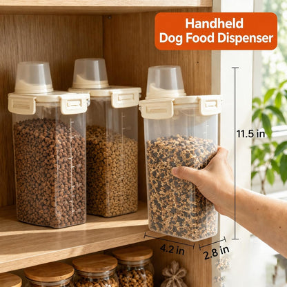 2 Lbs Small Cat Dog Food Storage Container for Bird Seed, Pet Food, 2 Pack | 2QT Versatile Dry Food Bin Portable Dispenser with Wide-Mouth Pour Spout for Rice, Flour, Cereal, Storage and Organization