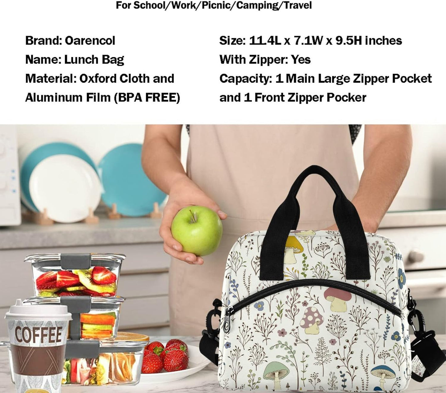 Colorful Leopard Insulated Lunch Bag Rainbow Animals Skin Print Reusable Cooler Lunch Tote Box with Shoulder Strap for Work Picnic School Beach
