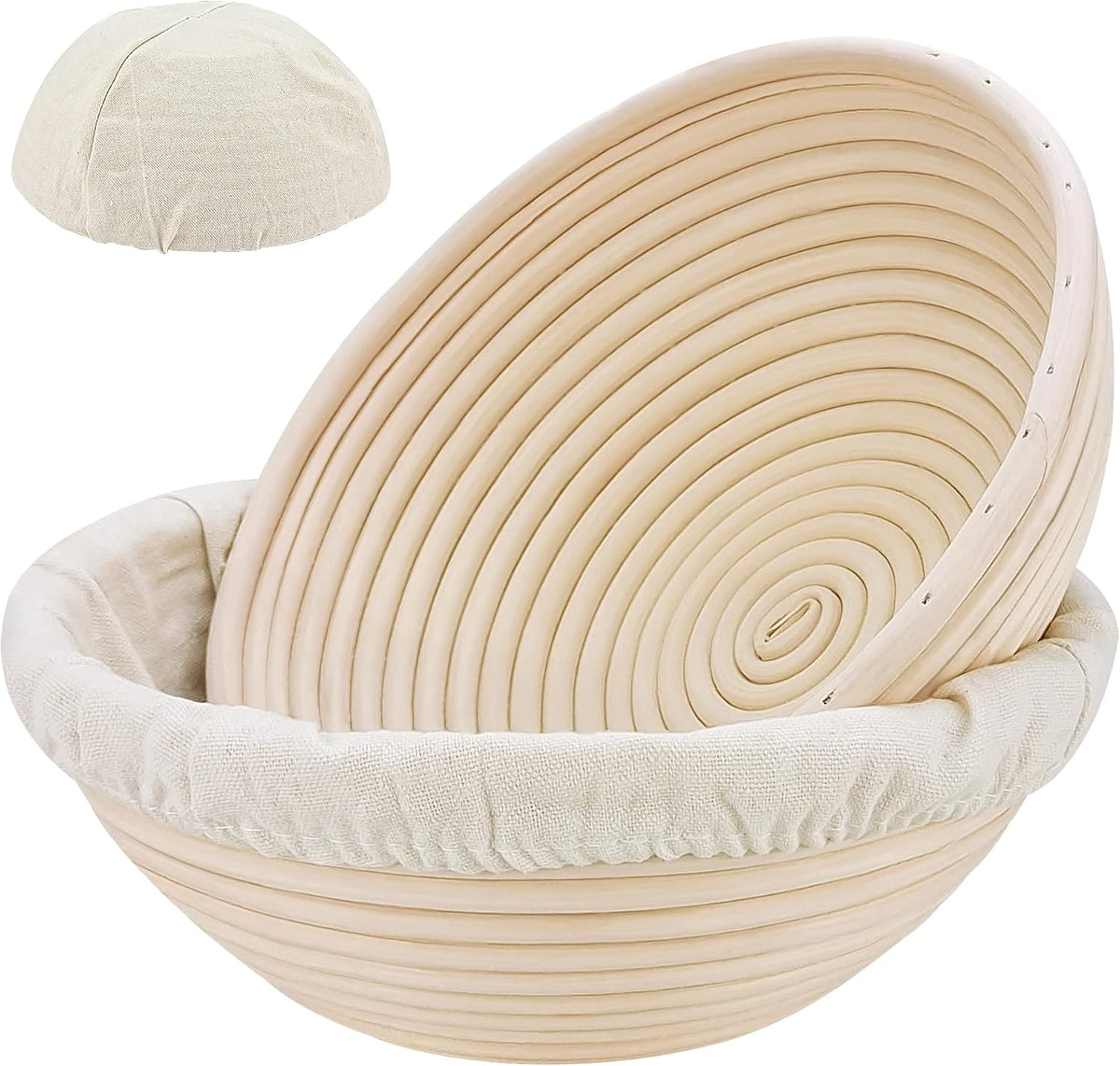 Sourdough Banneton Bread Proofing Basket Set of 2, 9'' Round