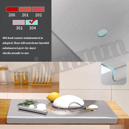 Large Cutting Board 304 Stainless Steel Cutting Board Metal Baking Mat Non Stick Thick 2.0 mm Board Cutting Fruit Vegetable Meat Kneading Rolling Bread Pizza,60x120cm/23.6"Lx47.2"W
