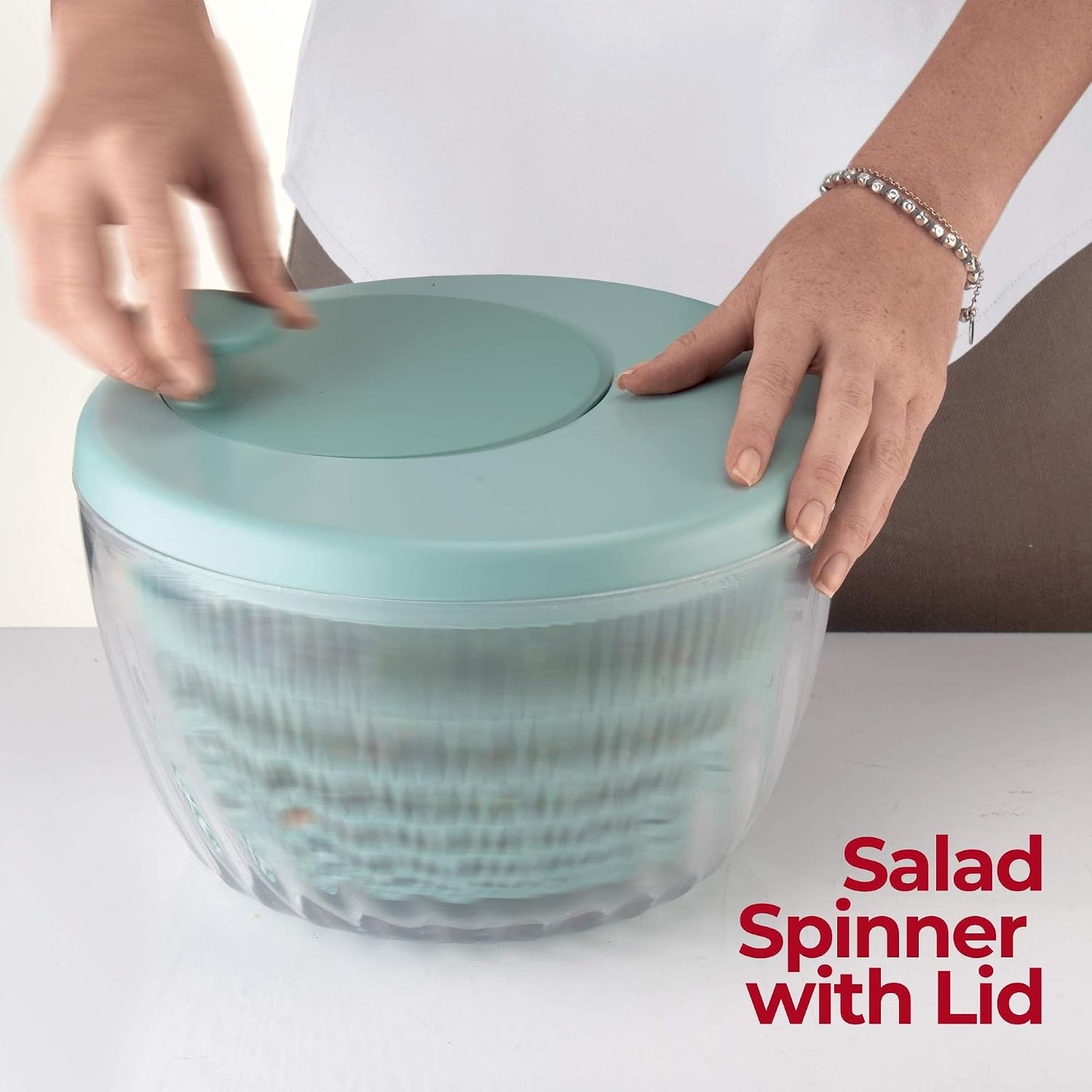 Guzzini Twist & Dry Salad Spinner, Blue 170900134