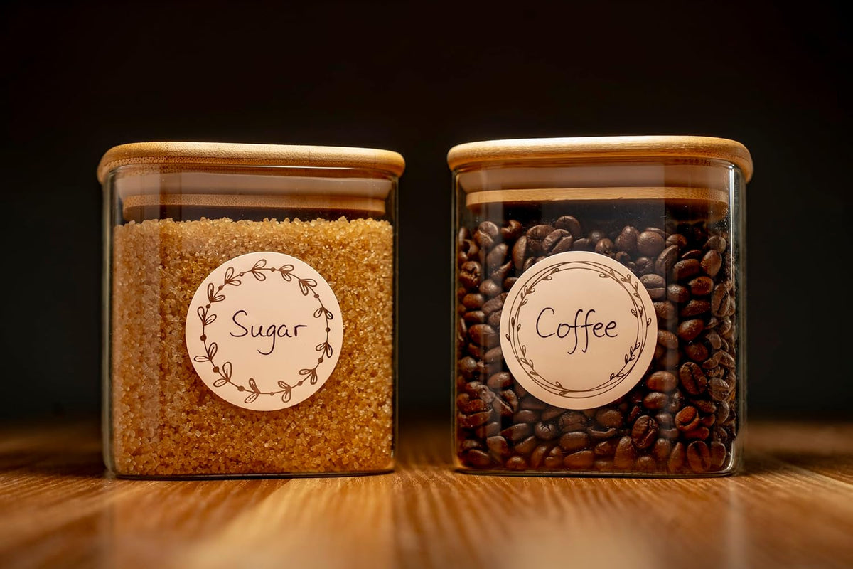 MONEST Waterproof Label Stickers for Jars and Lids, Pantry, Mason Jar, Canning, Spice, Bottle Labels (Red Tulip 2"x3")